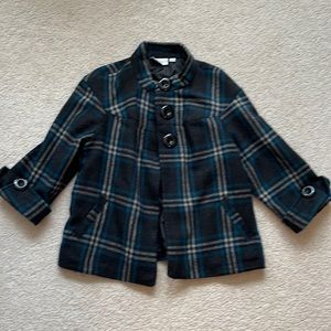 Plaid Poncho Jacket